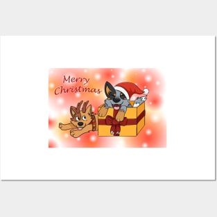 Cattle Dog Christmas Posters and Art